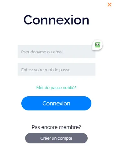 Connexion des membres du NINE CASINO